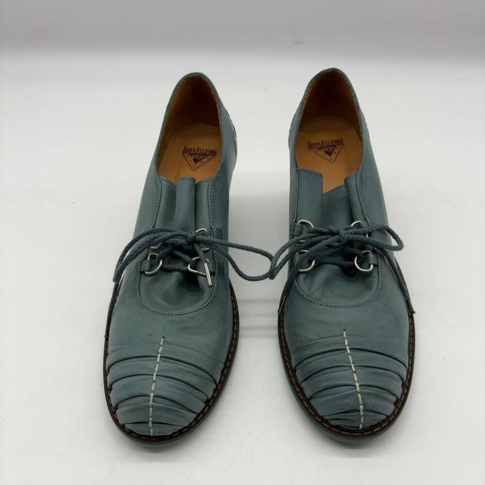John Fluevog Lace-upruched Toe Leather Heel - Picture 1 of 8